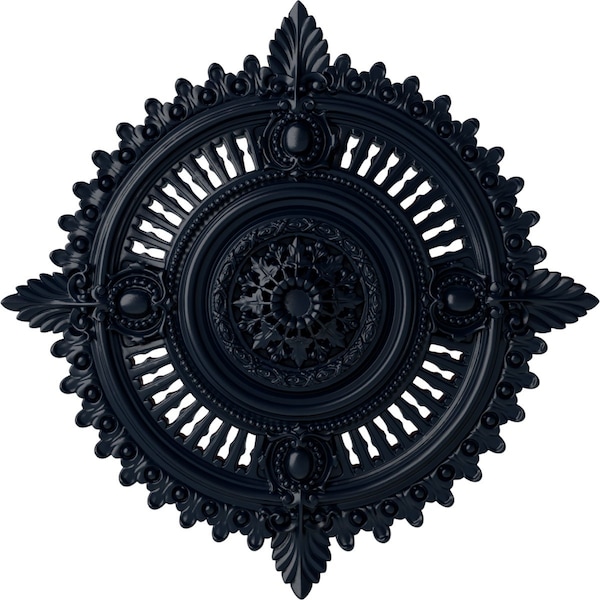 Ekena Millwork Haylynn Ceiling Medallion (Fits Canopies up to 1 1/4"), 29 1/8"OD x 1 1/4"ID x 4"P, Midnight Dream CM29HYMDF - main